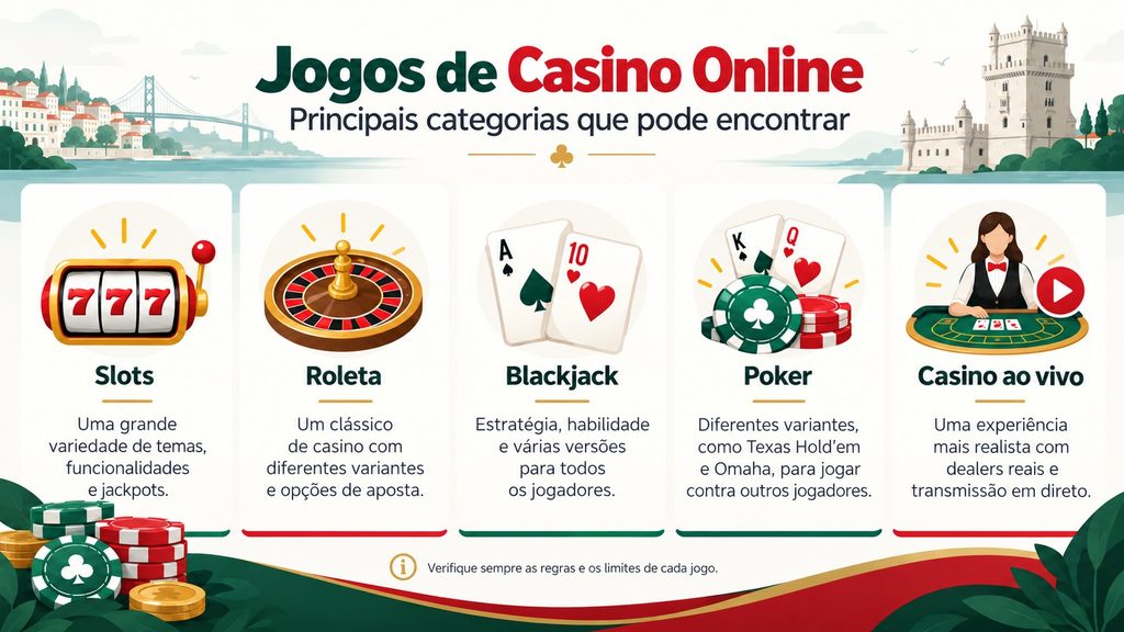 Que jogos de casino online estão disponíveis em Portugal?